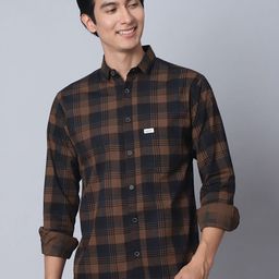 Majestic Man Men Comfort Slim Fit Opaque Checked Casual Shirt-image-90