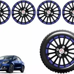Auto Pearl CBB15 R14 35.56 cm (14 Inch) Press Type Wheel Hubcap with Retention Ring Glossy Black Blue Wheel Cover for Maruti Swift Dzire LXI (Set of 4)-19