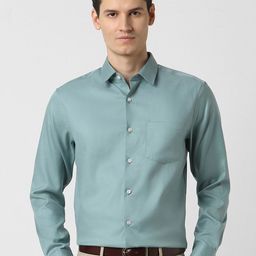 Peter England Elite Men Regular Fit Spread Collar Textured Cotton Formal Shirt-image-20