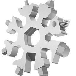 eco shopee shopping simplified Ecoshoppe 18-in-1 Steel Snowflake Multi-Tool Keychain Screwdriver Bottle Opener Tool (6, Silver) image 1