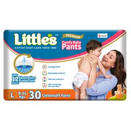 Little's Comfy Baby Pants Diapers Large Size with Wetness Indicator and 12 hours Absorption - 30 Pieces-2