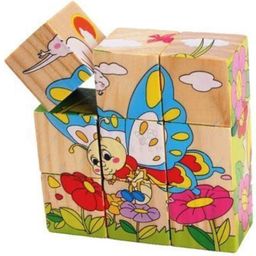 Trinkets & More Insects Theme 3D Jigsaw Puzzle Wooden Cube Block 6 Face 9 Pieces with Storage Tray-14