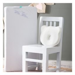 The White Willow Special High Inclined Design Memory Foam Infant Baby Head Shaping Pillow and Full Crib Wedge for Acid Reflux Colic Anti Vomiting - White-25