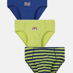 Mackly Pack Of 3 Game Controller Printed & Striped Briefs - Blue & Green-image-66