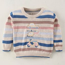 ToffyHouse Full Sleeves Vehicles Embroidery  Sweater - Multicolour-image-13