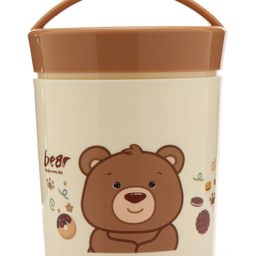 Bear Happy Every Day Soup Cup with Spoon Brown - 550 ml-10