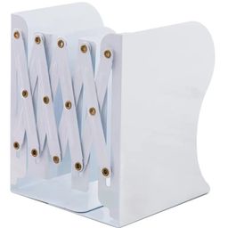 SYGA Bookends for Shelves, Book Organizer for Desk, Metal Bookends for Heavy Books, Book Holders for Shelves, Adjustable Decorative Bookends for Home Office(White)-20