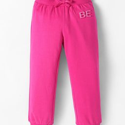 UCB Cotton Knit Full Length Lounge Pant With Text Print - Dark Pink-image-42