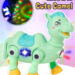 Fiddlerz Electric Walking Camel Toy for Kids with Music Colorful Lights and Interactive Features Fun Battery Operated Animal Toy for Boys and Girls(Green)-19