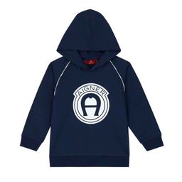 AIGNER Boy Logo Printed Hooded Pullover Sweatshirt-picture-30