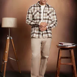 Campus Sutra Men Comfort Multi Stripes Checked Casual Shirt-image-82