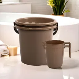 RUBOXA Brown 4 piece Solid Metal Bath Accessories Set-image-2