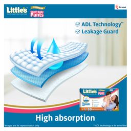 Little's Comfy Baby Pants Diapers Large Size with Wetness Indicator and 12 hours Absorption - 30 Pieces image 3