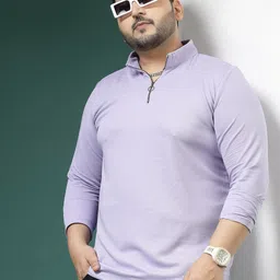 Rigo Plus Size Slim Fit Striped High Neck Long Sleeves T-shirt-image-29