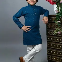 DIGI FASHION Boys Embroidered Sequinned Kurta Set-25