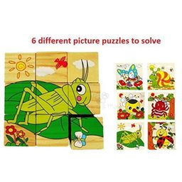 Trinkets & More Insects Theme 3D Jigsaw Puzzle Wooden Cube Block 6 Face 9 Pieces with Storage Tray image 4