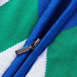 Babyhug Knitted Full Sleeves Front Open Hooded Sweater With Colour Block - Blue image 4