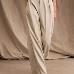 Chemistry Women Relaxed Straight Leg Baggy High-Rise Pleated Wide Leg Trousers-image-70