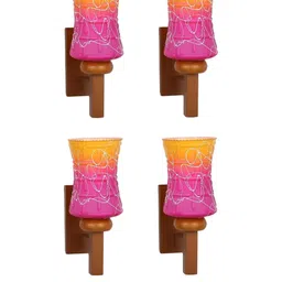 Somil Premium Designer Glass Wall / Night Lamp Elegant & Stylish Dcor Accent for Modern Interiors, color- Pink, Yellow, Size:- 18 X 27 X 28.5 CM-image-29