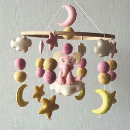 BABBLE WRAP Infants Hand Stitch Nursery Musical Cot Mobile Arm Battery Operated Music Box-11