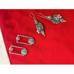 Niska Silver Sterling Charm Earrings (Pack of 2)-picture-0