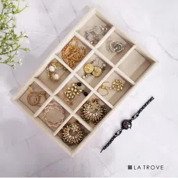 La Trove Luxury Velvet 12 Grid Organiser Jewellery Tray-picture-46
