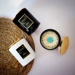 ENCEBIENCE Daisy Luxe Scented Candle in Glossy Black Jar- Blue Ocean-image-77