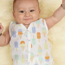 1st Step Infants Pack Of 4 Printed Muslin Cotton Up Knot Jhablas-4