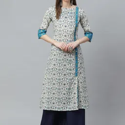 IKRASS Women Ethnic Motifs Printed Thread Work Kurta-image-27