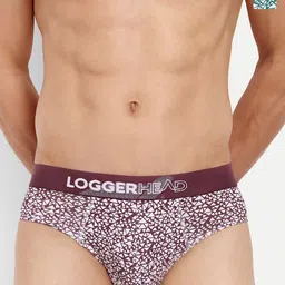 LOGGERHEAD Pack Of 2 Printed Cotton Hipster Briefs LHPB006-Wine-Pista-image-76