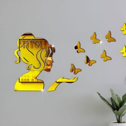 VAH Kya Bat Hai !! 13Pcs Acrylic Mirror Wall Stickers-image-85
