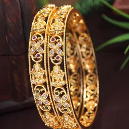Anouk Set Of 2 Gold-Plated American Diamond Studded Bangles-15