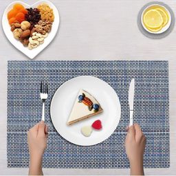 LooMantha 2Pcs Grey Striped Rectangle Shape Table Placemats-24