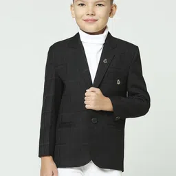 YK Boys Checked Single Breasted Blazers-picture-11