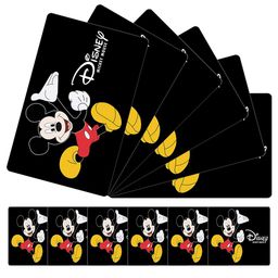 Kuber Industries 12-Pcs Black Mickey Mouse Rectangle Table Placemats With Coasters-30