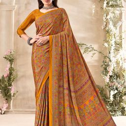 Mitera Women Floral Printed Saree With Unstitched Blouse Piece-image-79