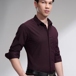 HIGHLANDER Men Spread Collar Solid Casual Shirt-image-25
