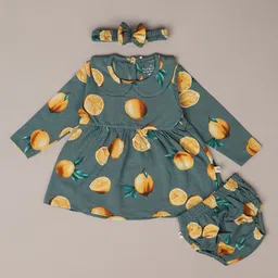 V-Mart Kids Printed Peter Pan Collar Fit & Flare Dress-picture-23