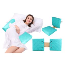 Get It 100% Cotton Double Wedge Pregnancy Pillow With Quilted Cover Removable Cover with Zip - Apple Green-image-84