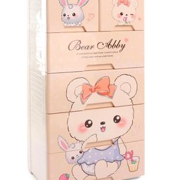 fab n funky 6 Compartment Storage Cabinet Teddy Print - Pink-picture-23
