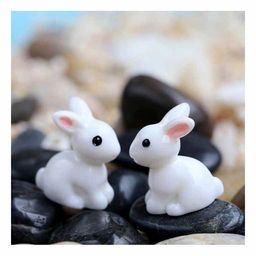 Skylofts Miniature Rabbit Garden Decor Toys Pack of 18 - White-42