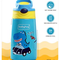 Babyhug Stainless Steel Insulated Sipper Bottle Blue - 350 ml-26