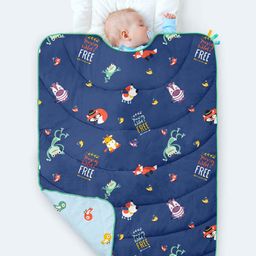 Rabitat Homed 100% Organic Cotton All Weather Quilt Animal Print Young Wild & Free- Blue-image-34