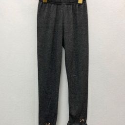 Kookie Kids Full Length Leggings Bow Applique - Dark Grey-image-51
