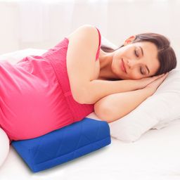 Babyhug Cotton Maternity Wedge Pillow with Quilted Cover - Sky Blue-19