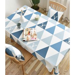 Elementary 100% Cotton Printed 6 Seater Table Cover - Blue-picture-10