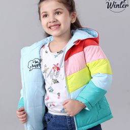 Babyoye Full Sleeves Hooded Reversible Polyester Jacket - Multicolor-0