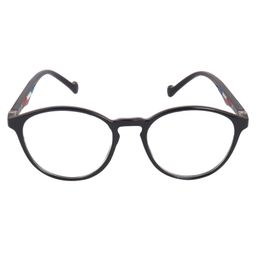Optify Blue Light Blocking Zero Power Glasses Round Shape- Black-12