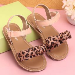 Babyoye Sandals Bow Applique - Peach-image-55