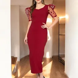 ZEUGEN Flutter Sleeve Bodycon Maxi Dress-image-61